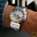SRX9156-RS88 Prism Silver Fusion – Premium Analog-Digital Luxury Watch