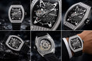 AUREX G100-SKELETON AUTOMATIC SILVER WATCH